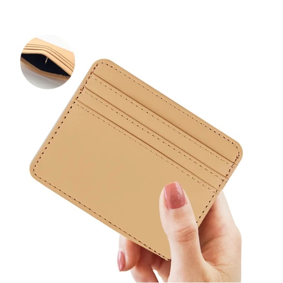 Easy To Carry Leather ID Credit Card Document Men Women Card Holder / 4 Pouch - Picture 3 of 7
